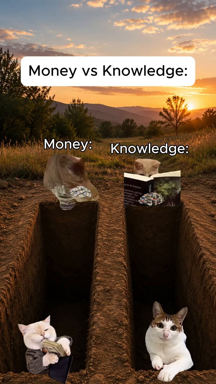 Money vs Knowledge opening frame