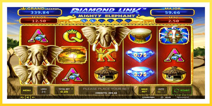 Slika 1 igralni avtomat Diamond Link: Mighty Elephant