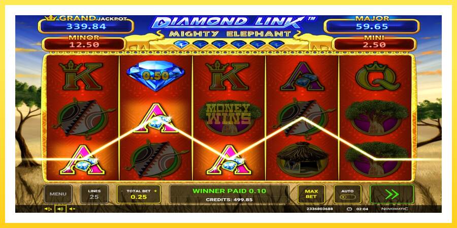 Slika 2 igralni avtomat Diamond Link: Mighty Elephant