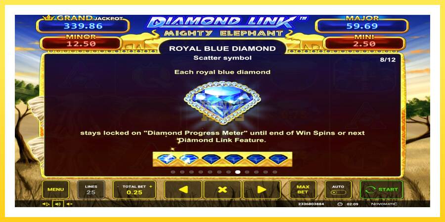 Slika 6 igralni avtomat Diamond Link: Mighty Elephant