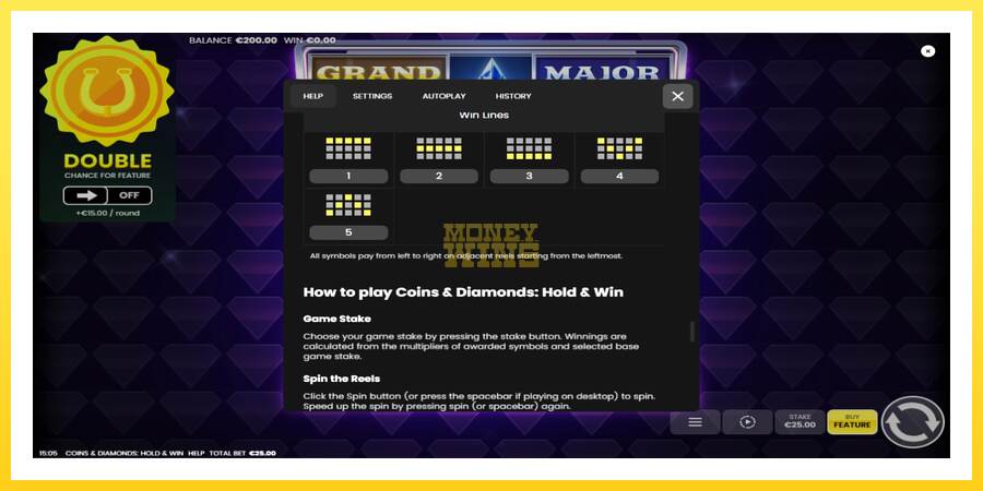 Slika 7 igralni avtomat Coins & Diamonds: Hold and Win