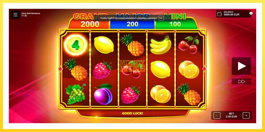 Slika 1 igralni avtomat Juicy Bell Bonanza