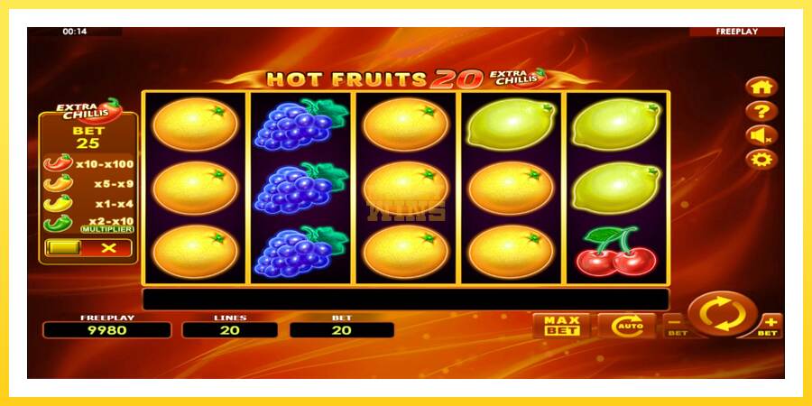 Slika 2 igralni avtomat Hot Fruits 20 Extra Chillis