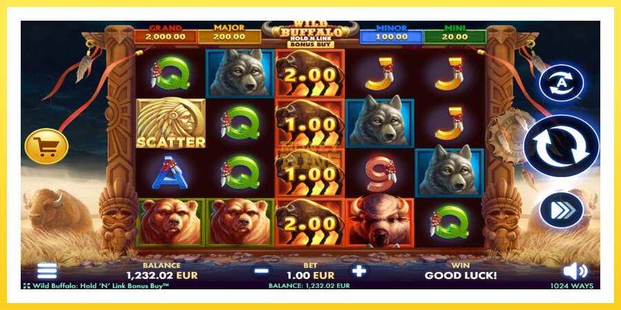 Slika 2 igralni avtomat Wild Buffalo Hold N Link Bonus Buy