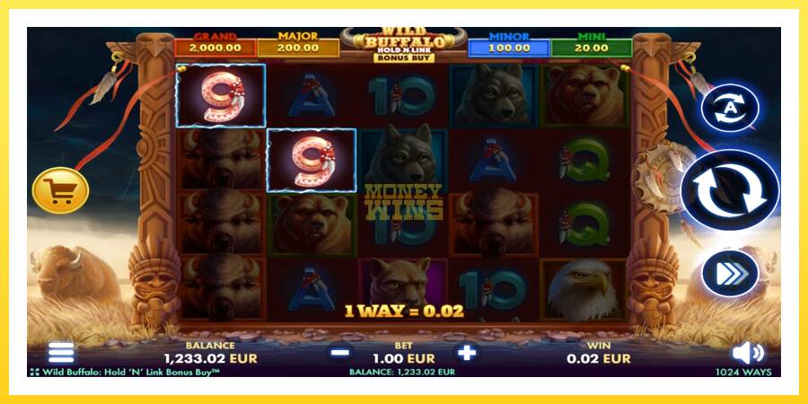 Slika 3 igralni avtomat Wild Buffalo Hold N Link Bonus Buy