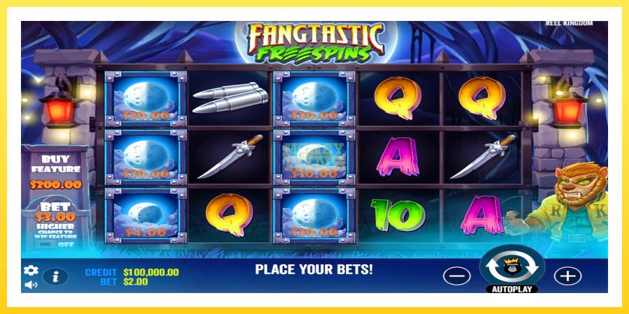 Slika 2 igralni avtomat Fangtastic Freespins