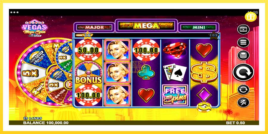 Slika 1 igralni avtomat Triple Vegas Mega Spin