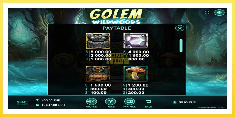 Slika 4 igralni avtomat Golem Wildwoods