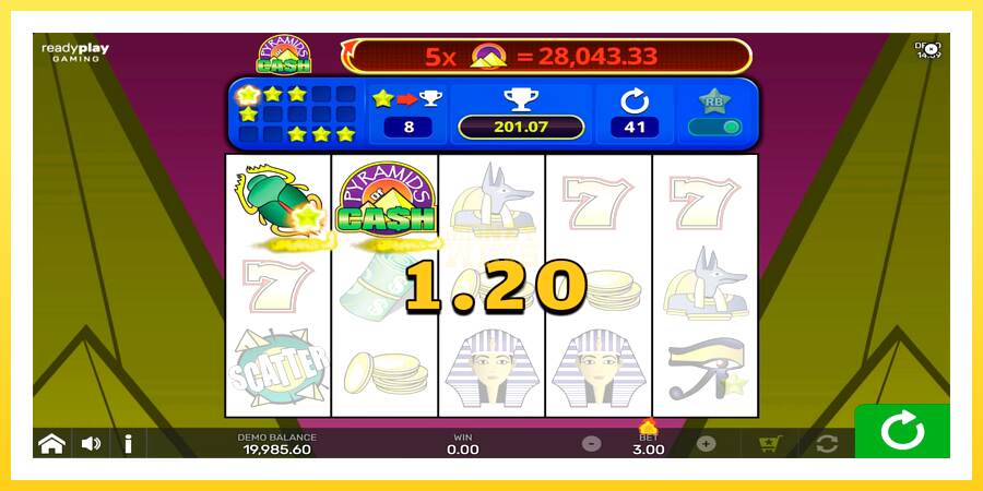 Slika 3 igralni avtomat Pyramids of Cash with Reel Bingo