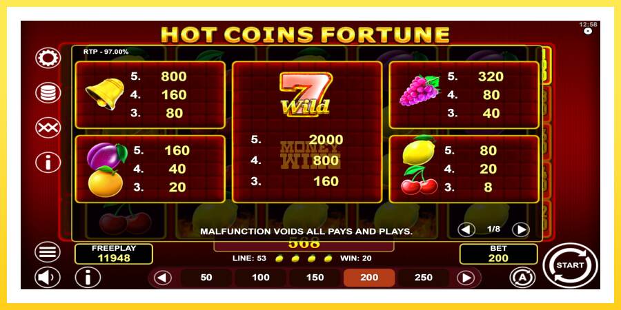 Slika 5 igralni avtomat Hot Coins Fortune