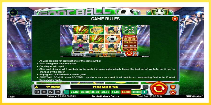 Slika 6 igralni avtomat Football Mania Deluxe