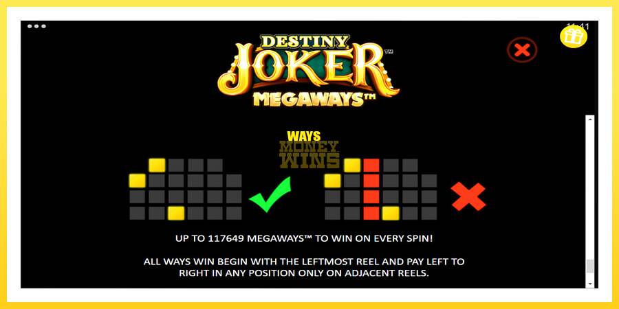 Slika 7 igralni avtomat Destiny Joker Megaways