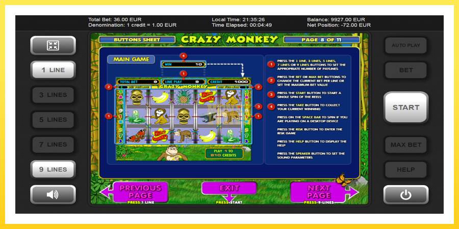 Slika 5 igralni avtomat Crazy Monkey