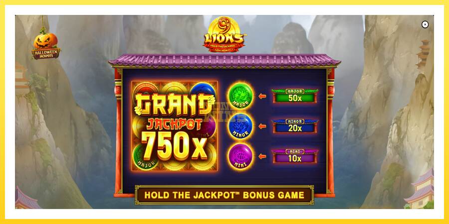 Slika 1 igralni avtomat 9 Lions Halloween Jackpots