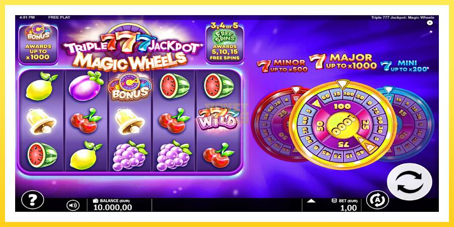 Slika 2 igralni avtomat Triple 777 Jackpot Magic Wheels