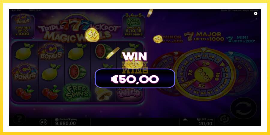 Slika 3 igralni avtomat Triple 777 Jackpot Magic Wheels