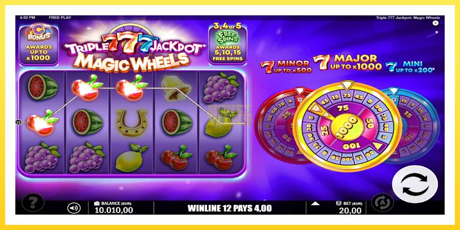 Slika 4 igralni avtomat Triple 777 Jackpot Magic Wheels