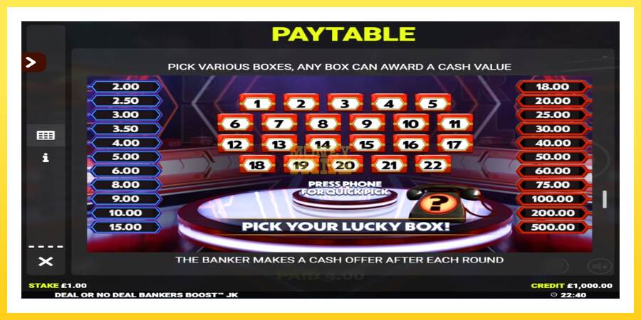 Slika 6 igralni avtomat Deal or No Deal Bankers Boost Jackpot King