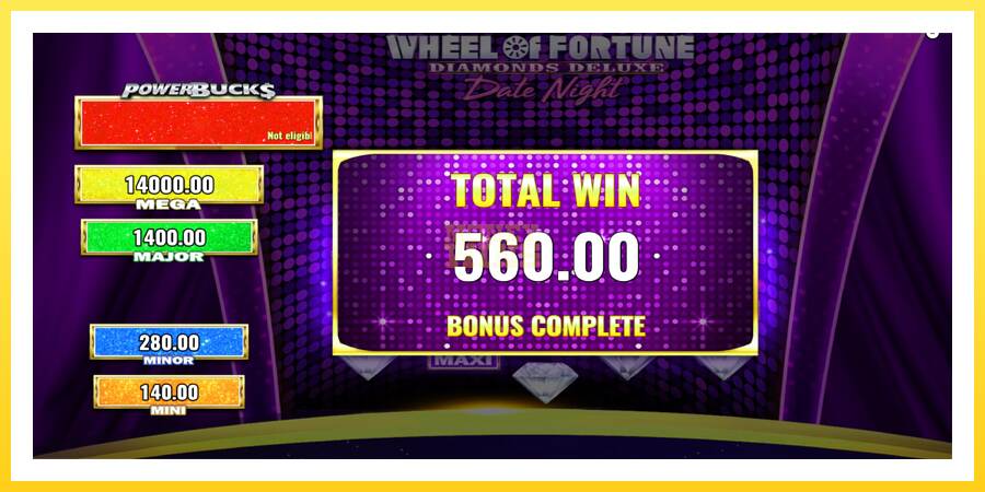 Slika 5 igralni avtomat PowerBucks Wheel of Fortune Diamonds Deluxe Date Night