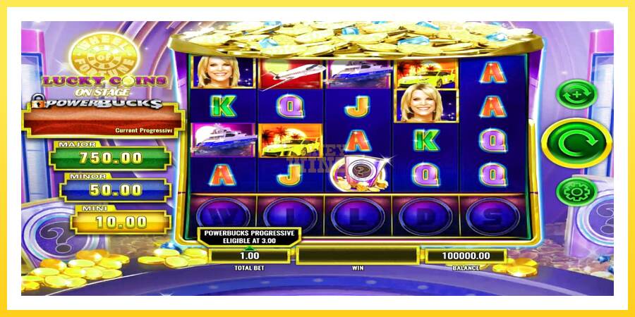 Slika 1 igralni avtomat PowerBucks Wheel of Fortune Lucky Coins On Stage