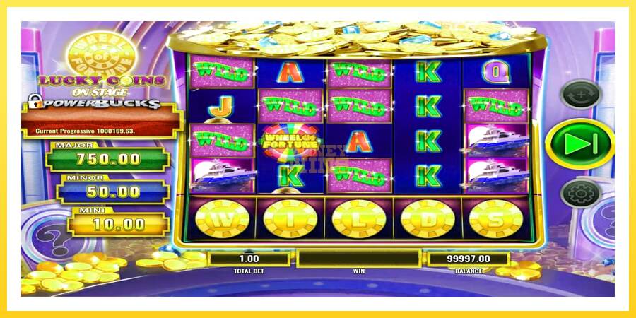 Slika 3 igralni avtomat PowerBucks Wheel of Fortune Lucky Coins On Stage