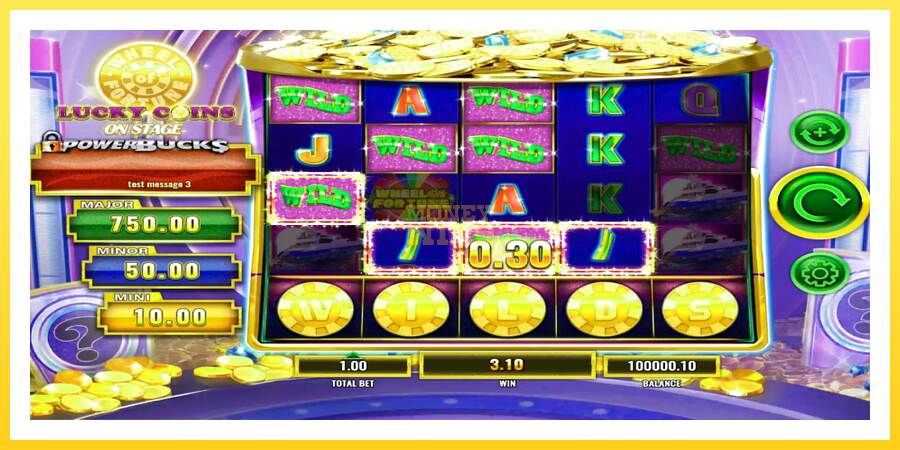 Slika 4 igralni avtomat PowerBucks Wheel of Fortune Lucky Coins On Stage