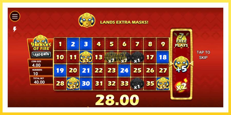 Slika 4 igralni avtomat 9 Masks of Fire Land & Win