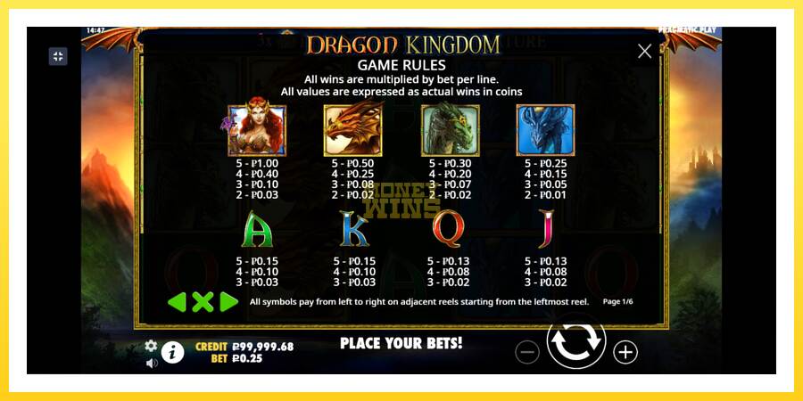 Slika 4 igralni avtomat Dragon Kingdom