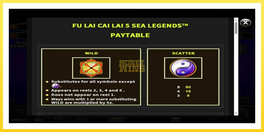 Slika 5 igralni avtomat Fu Lai Cai Lai 5 Sea Legends