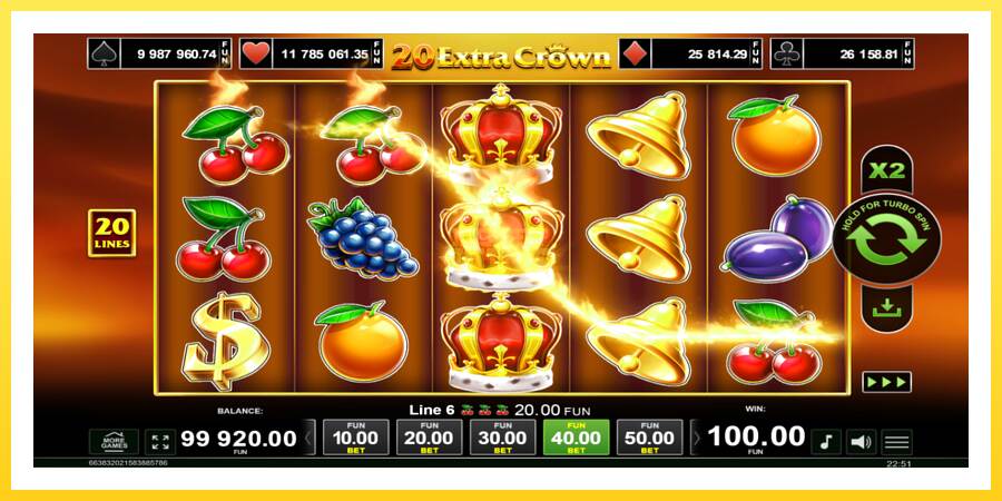 Slika 2 igralni avtomat 20 Extra Crown