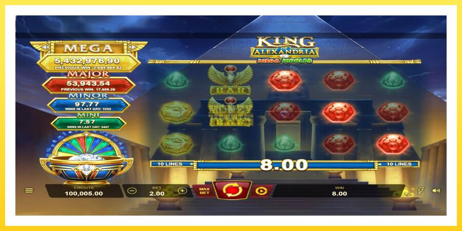 Slika 1 igralni avtomat King of Alexandria Mega Moolah