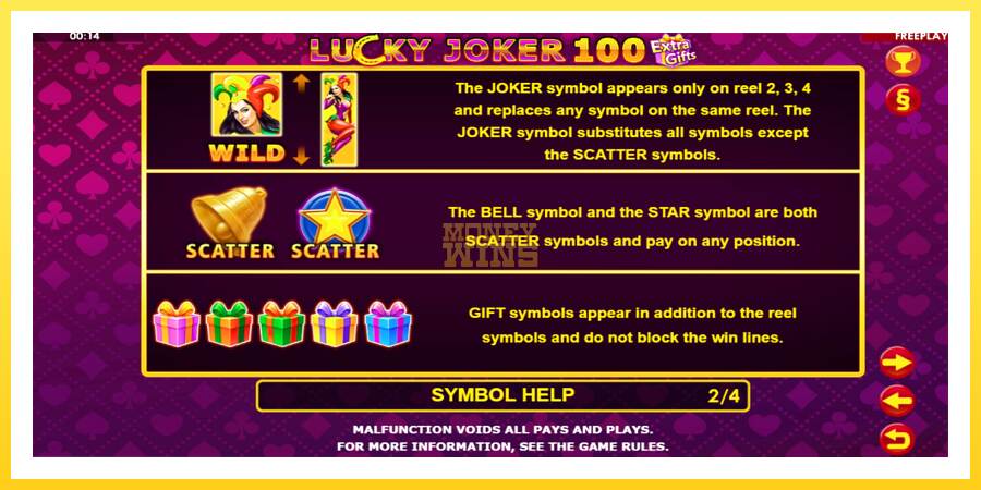 Slika 7 igralni avtomat Lucky Joker 100 Extra Gifts