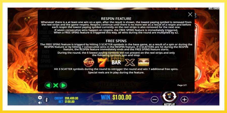 Slika 6 igralni avtomat Hot to Burn - 7 Deadly Free Spins