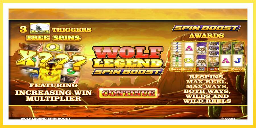 Slika 1 igralni avtomat Wolf Legend Spin Boost