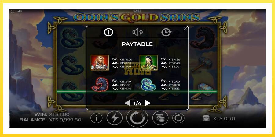 Slika 4 igralni avtomat Odins Gold Spins