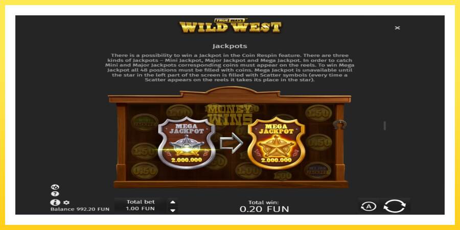 Slika 6 igralni avtomat Wild West Trueways