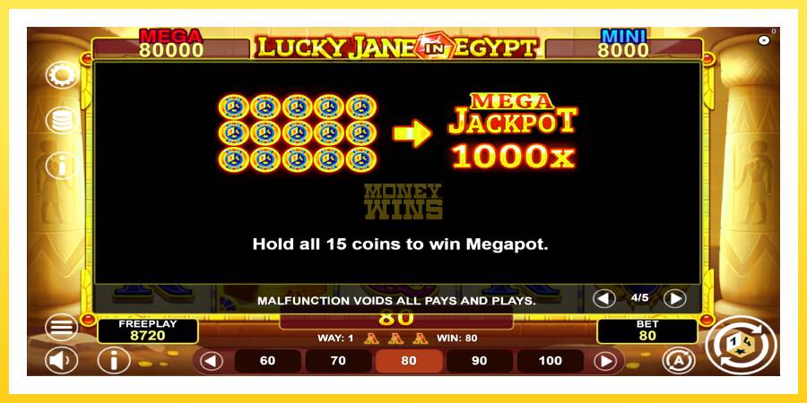 Slika 7 igralni avtomat Lucky Jane in Egypt Hold & Win