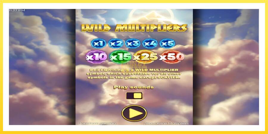 Slika 1 igralni avtomat Zeus Divine Multipliers