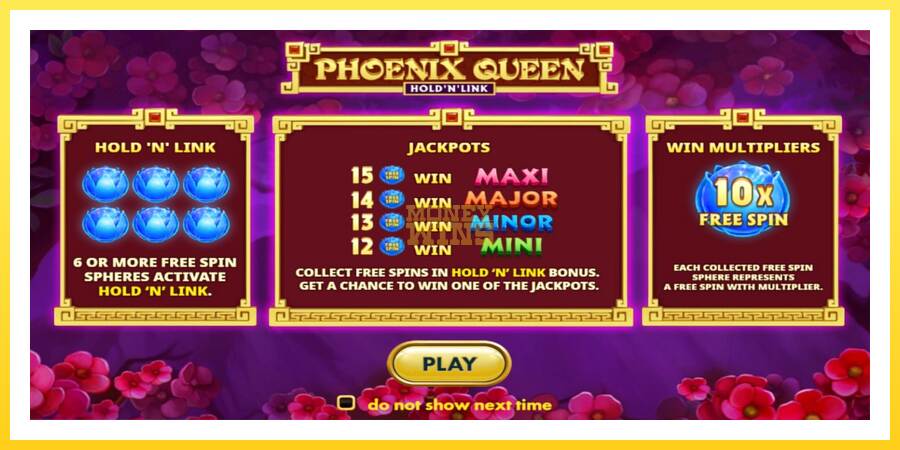 Slika 1 igralni avtomat Phoenix Queen Hold N Link