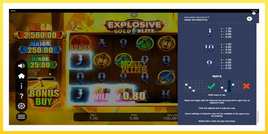 Slika 7 igralni avtomat Explosive Gold Blitz