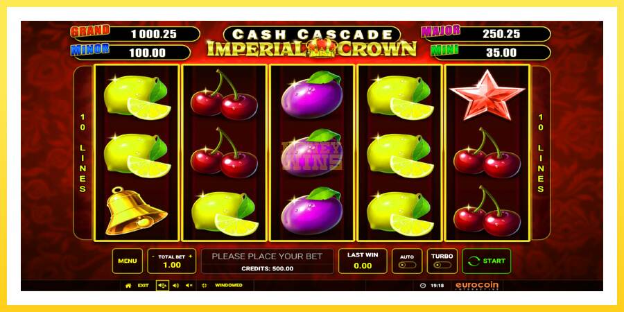 Slika 1 igralni avtomat Cash Cascade Imperial Crown