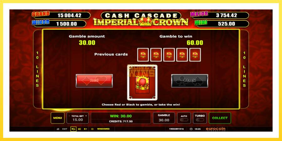 Slika 4 igralni avtomat Cash Cascade Imperial Crown