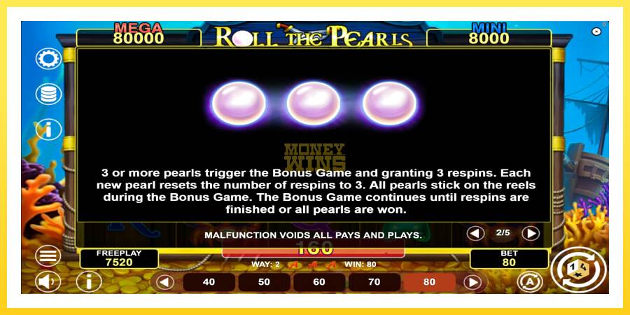 Slika 6 igralni avtomat Roll The Pearls Hold & Win