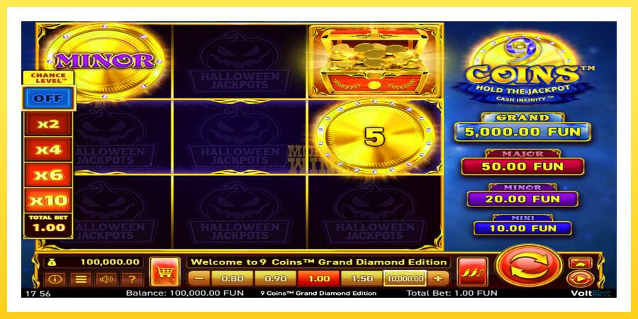 Slika 2 igralni avtomat 9 Coins Grand Diamond Edition Halloween Jackpots