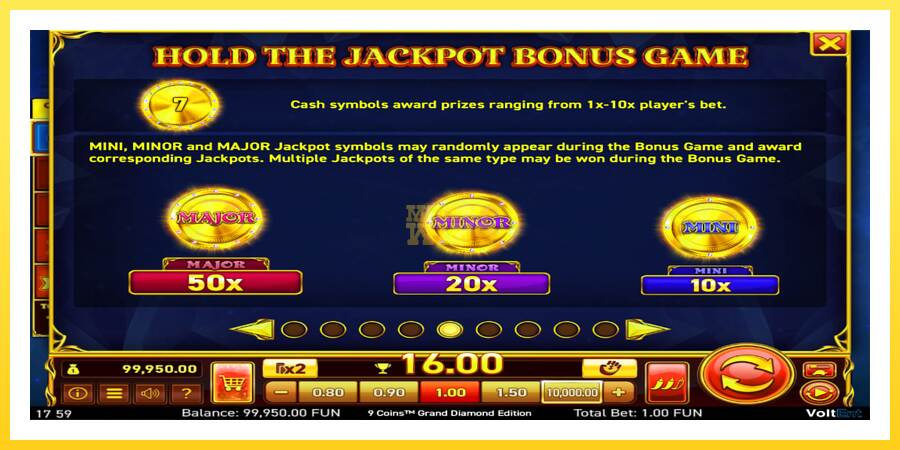 Slika 5 igralni avtomat 9 Coins Grand Diamond Edition Halloween Jackpots