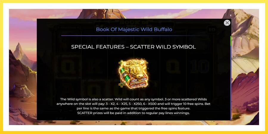 Slika 5 igralni avtomat Book of Majestic Wild Buffalo