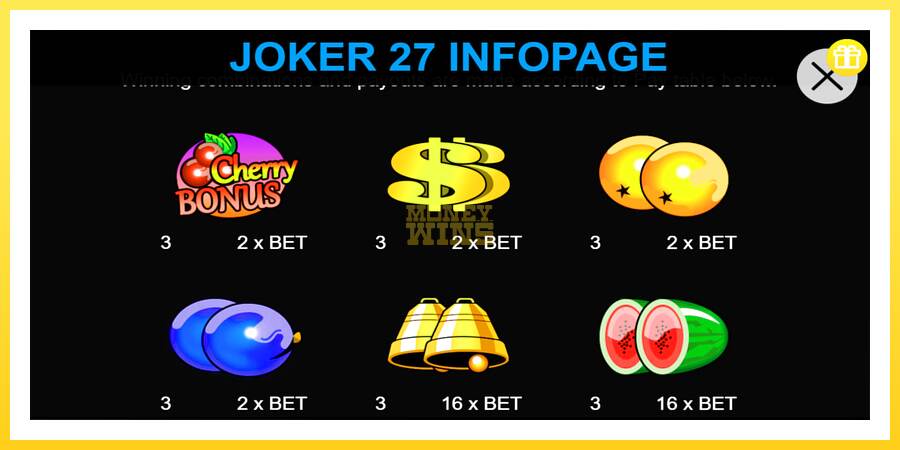 Slika 2 igralni avtomat Joker 27