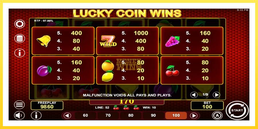 Slika 4 igralni avtomat Lucky Coin Wins