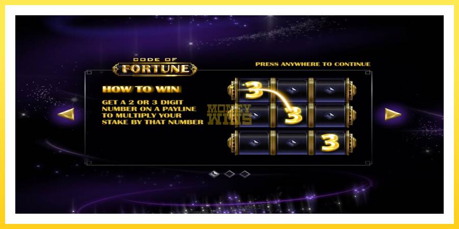 Slika 1 igralni avtomat Code of Fortune