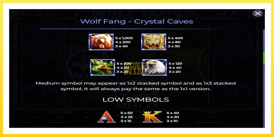 Slika 6 igralni avtomat Wolf Fang - Crystal Caves